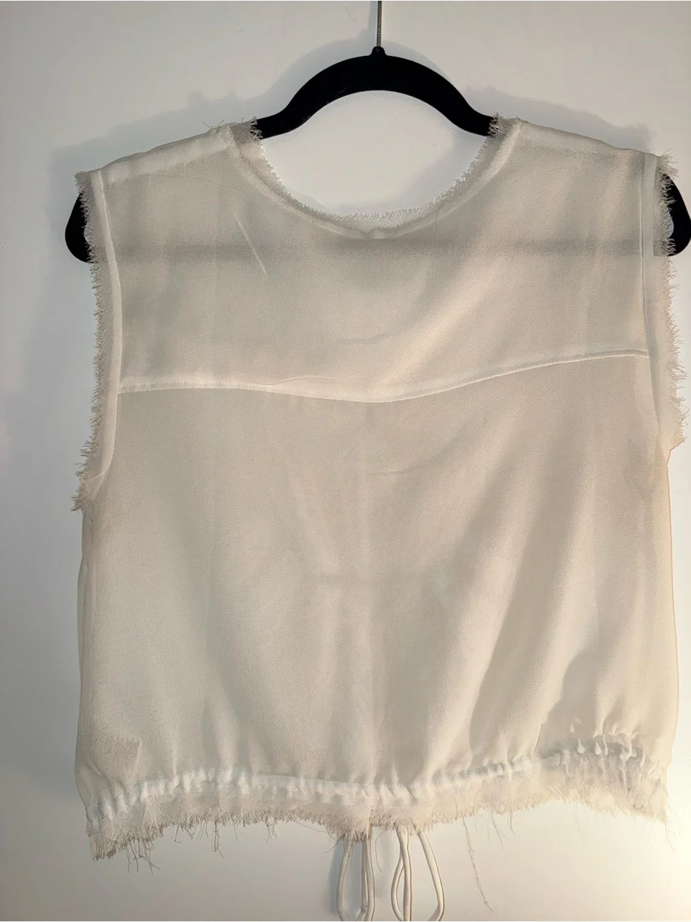 Free People Women’s Sheer White Cropped Top